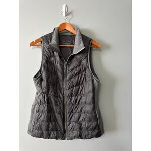 Tangerine Gray Quilted Puffer Vest L Warm Lightweight Zip Up